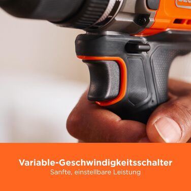 Акумуляторний дриль-шуруповерт BLACK+DECKER BCD382XN-XJ, 18V, 45Nm, 2 швидкості, LED-підсвітка