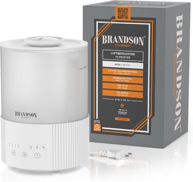 Зволожувач повітря Brandson з дисплеєм, 2.5 л, 3 режими, регулювання вологості, тихий, LED-підсвітка, таймер, режим сну, для вітальні та спальні