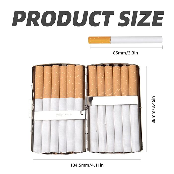 Металеве тютюнотримач Fashion Unique, 85 мм, King Size, 12 шт. (Смугасте срібло)