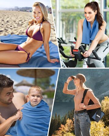 Набір рушників з мікрофібри GZXYA (3 шт.): великий (180x60 см) + 2 маленьких (80x40 см), швидковисихаючі, для спорту та відпочинку