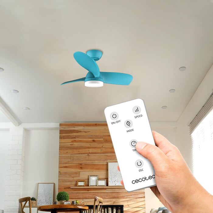 Стельовий вентилятор Cecotec EnergySilence Aero 3050 з LED підсвіткою, 36 дюймів (102 см), DC-мотор, пульт, таймер, 6 швидкостей