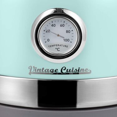 Електричний чайник Vintage Cuisine з термометром (м'ятний колір)