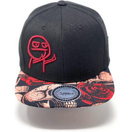 Кепка Snapback Outfitfabrik з квітковим черепом для чоловіків та жінок, чорна, регульована, One Size