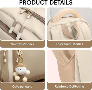 Шкільний рюкзак для дівчинки-підлітка 2025, рюкзак для школи/гімназії, Kawaii рюкзак для старшої школи з відділенням для 15.6' ноутбука, повсякденна шкільна сумка для подорожей, 22L (Хакі)