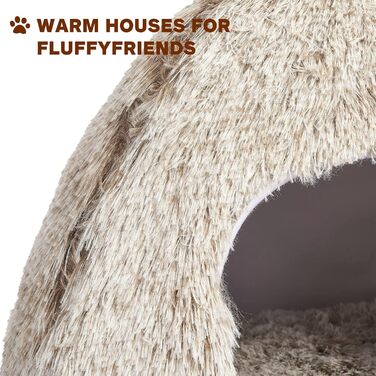 Cat Bed Washable Cat Sleeping Place for Cats Cat Cave Plush Pet Cat Head Pillow Cat House Cat Cushion Fluffy Kitten Puppy Snuggle Bed Pet Bed White (Coffee, Medium)