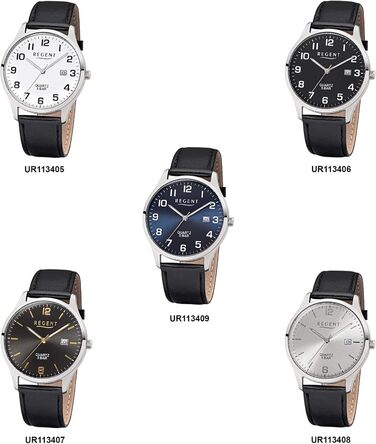 Годинник Regent Shioj для чоловіків з аналоговим циферблатом та шкіряним ремінцем, 11110807