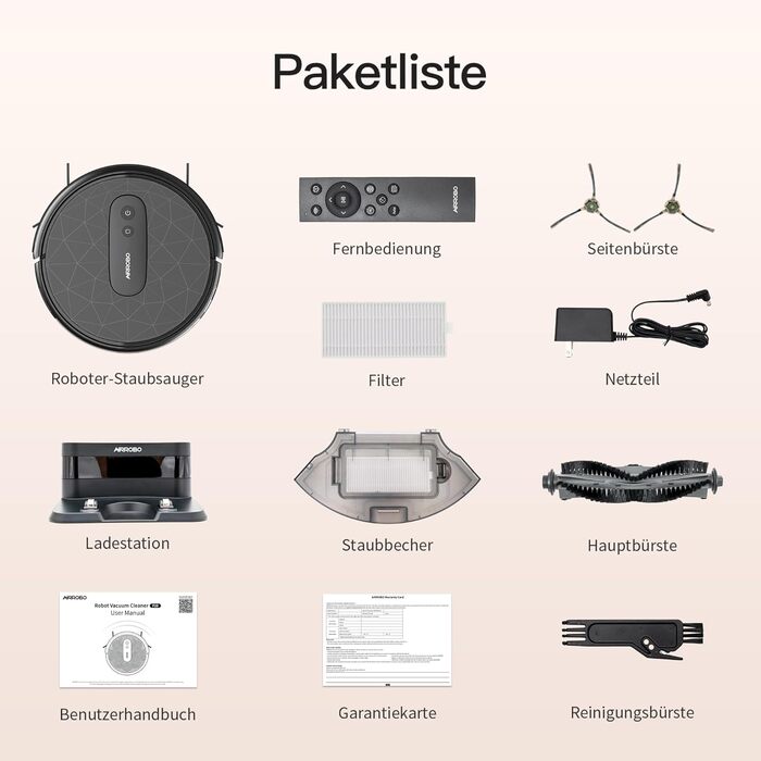 Робот-пилосос AIRROBO P20: потужний, самостійно заряджається, з Wi-Fi, для килимів, твердих поверхонь та шерсті тварин