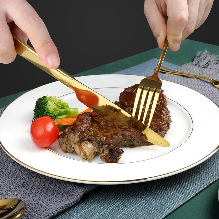 Набір столових приборів OGORI для 6 осіб, 30 предметів, з дзеркальним поліруванням, нержавіюча сталь 18/10, набір столових приборів для дому/вечірки/ресторану (подарункова коробка)