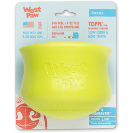 WEST PAW Zogoflex Toppl Treat Dispenser Dog Toy Puzzle - Interactive Chew Toy for Dogs - Dog Toy for Moderate Chewers, Fetching, Catching - Holds Dry Food, Treats (XL, Oma Smith)