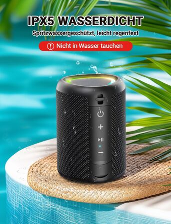 Портативна Bluetooth колонка UOHHBOE з RGB підсвічуванням, 15W, TWS, водонепроникна IPX5, AUX, TF картка, 15 годин роботи