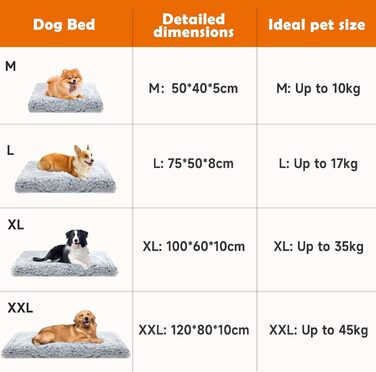 Крісло-ліжко для собак MDDK, 75x50x8 см, сіре. М'яке, з довгим плюшем, для комфортного сну вашого улюбленця