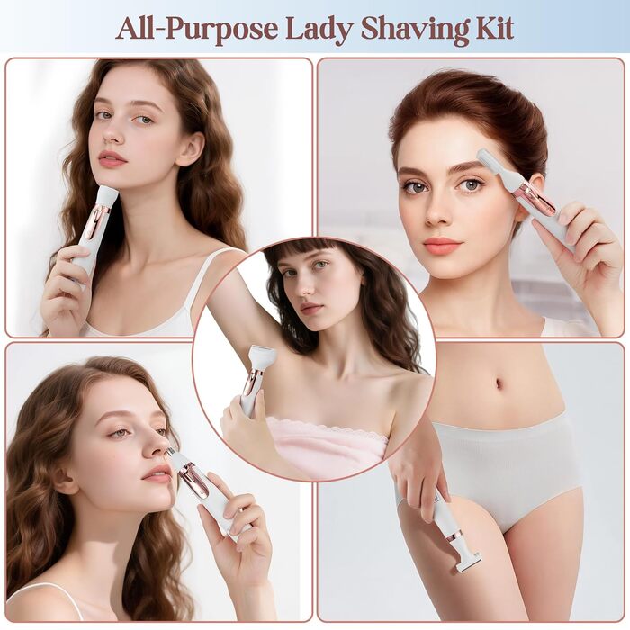 Електричний жіночий тример/рашувач BarberBoss 5-в-1 QR-8005: для обличчя, тіла, бікіні, носа та брів. Бездротовий, для мокрого та сухого гоління.