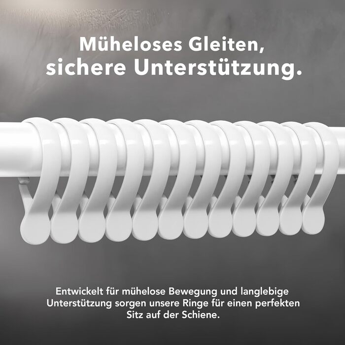 Штанга для душу Еріка L-подібної та U-подібної форми - 4-в-1 для ванни/душу - сталева з порошковим покриттям, біла (без кріплень до стелі)