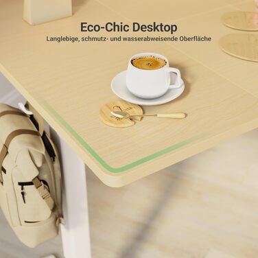 Claiks Electric Height Adjustable Desk 140x70cm - Standing Desk with Cable Management, Memory Function, & Ergonomic Design (FSC® Certified)
