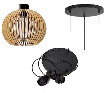 Підвісна LED-лампа ONE Loft: дерево, 3 точки освітлення, цоколь E27