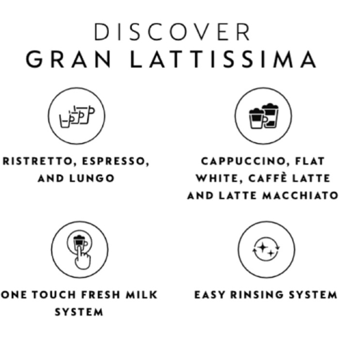 Nespresso De'Longhi Gran Lattissima EN650.B Coffee Capsule Machine with Automatic Milk System, 9 Direct Select Buttons, 1 L Water Tank, 25 Sec. Heating Time, 19 bar Pump Pressure, Auto Shut-Off, Black. Previous Model