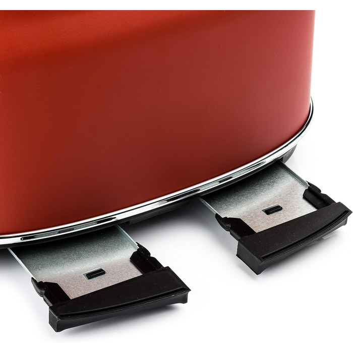 Набір для сніданку Westinghouse Retroline (Чорний): Тостер та чайник, 1.7 л, фільтр від накипу, захист від перегріву, тостер з 4 слотами та підставкою для булочок, зйомний піддон для крихт (комплект з тостером на 4 скибочки червоного кольору)