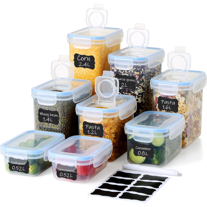 Набір контейнерів для зберігання їжі 10 шт, 1л, BPA-free, з кришкою, повітріодти, для заморожування та Meal Prep, для кухні