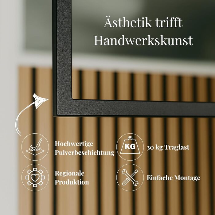 Ceiling-Mounted Clothes Rail, Black Metal - Wardrobe Rail, Ceiling-Mounted, 30 kg Load Capacity - Handmade & Powder-Coated - Hanging Clothes Rail, W80cm x H60cm