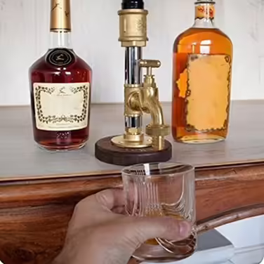Bottle stand for 1/2/3 bottles, alcohol, liqueur dispenser, drinks, wine racks, alcohol, whisky dispenser, faucet-shaped for parties, dinners, bars, and beverage stations