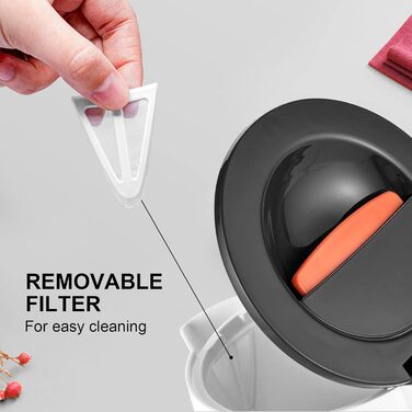 Електричний чайник GRIFEMA 0.8L, 1100W з фільтром від накипу, без BPA, автоматичне вимкнення, захист від перегріву, білий пластик