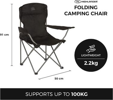 Крісло для кемпінгу Highlander - Легке та міцне туристичне крісло для відпочинку на природі