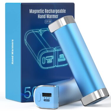 Електричні грілки для рук 5000mAh (2 шт.) - багаторазові, для активного відпочинку, дитячі, зимовий подарунок для жінок, чоловіків та дітей (блакитні)