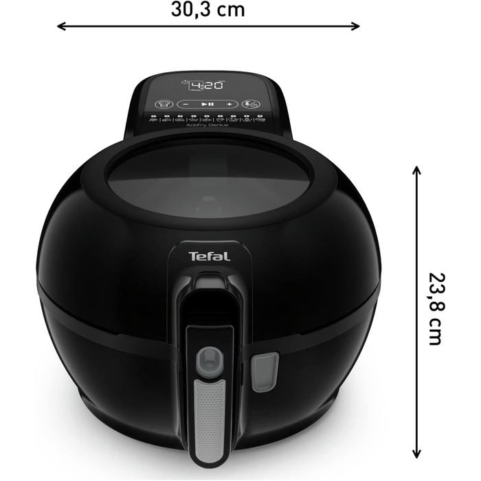 Tefal FZ7738 ActiFry Genius+ Hot Air Fryer | Air Fryer with Stirring Arm, No Shaking | 1500 W | 1.2 kg for 6 People | 9 Automatic Cooking Menus | Energy-Saving | Healthy Oil-Free Fryer | Black ActiFry Genius +