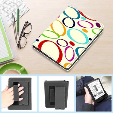 Чохол TOKILO для Kindle 6' eReader (11-те покоління 2024/2022), преміум шкіряний чохол з авто-ввімкненням/вимиканням, підставка, кишеня для карток, сумісний лише з Kindle, чорний (A-Bunter Kreis)