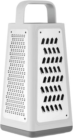 Терка кухонна ZWILLING Z-Cut, 4 насадки, нерж. сталь, з контейнером, для овочів, сиру, картоплі, пармезану, двостороння, 26×11×11 см, підходить для посудомийки, сіра