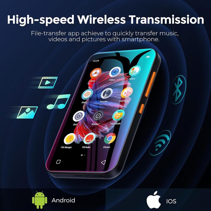 MP3-плеєр TIMMKOO з Bluetooth та WiFi, 4.0