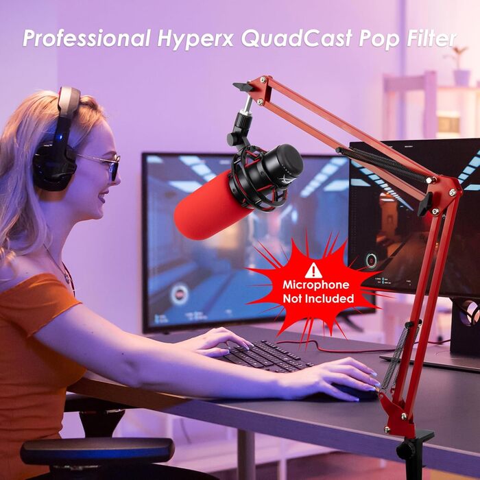 Кріплення для мікрофона YOUSHARES, сумісне з HyperX QuadCast, металева клямка, поп-фільтр, кріплення на стіну та стіл