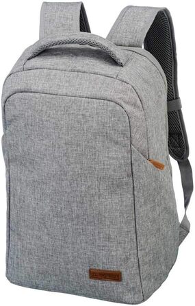 Travelite Security Backpack with Back Zipper, SAFETY Daypack, BASICS, Travel Backpack with Anti-Theft Features and Laptop Compartment up to 15.6 inches, 46 cm, 23 liters (Light Grey)