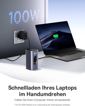 Базаус Док-станція USB-C 12-в-1 для ноутбуків Dell/HP/Lenovo/Asus/Acer/Mac, 2 монітори 4K HDMI, 10Gbps USB-C/A, 100W PD, Gigabit Ethernet