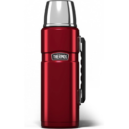 King Stainless Steel Flask with Handle - 1.2L / 1200ml - Cranberry Red