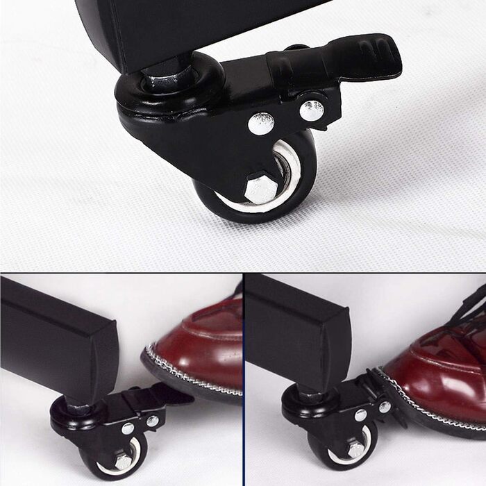 Yaheetech Rolling TV Stand with Brakes - Adjustable Height, 3 Shelves, VESA 100x100 to 600x400 - Fits 32-75 inch TVs