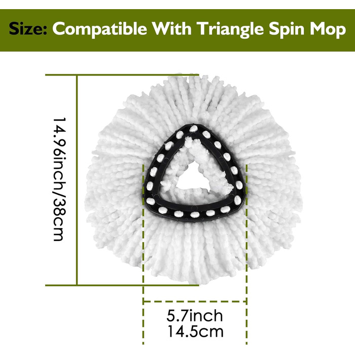 EasyWring Spin Mop Refill Pack, compatible with O-Ceda, microfiber spinning mop heads, replacement mop head, 6 pieces