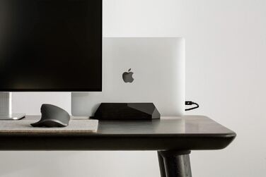 Oakwood Adjustable Wooden Laptop Stand - Desk Dock for MacBook Pro, MacBook Air, iPad - Handmade Black Stained Oak Wood
