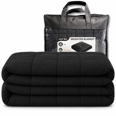 Обважнююча ковдра Vonia для дорослих, 9 кг, 150x200 см, поліестер, чорна