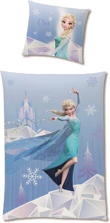Дитяча постільна білизна Disney Frozen Анна і Ельза 135x200 80x80 см, бавовна, замок-блискавка, малюнок Diamonds