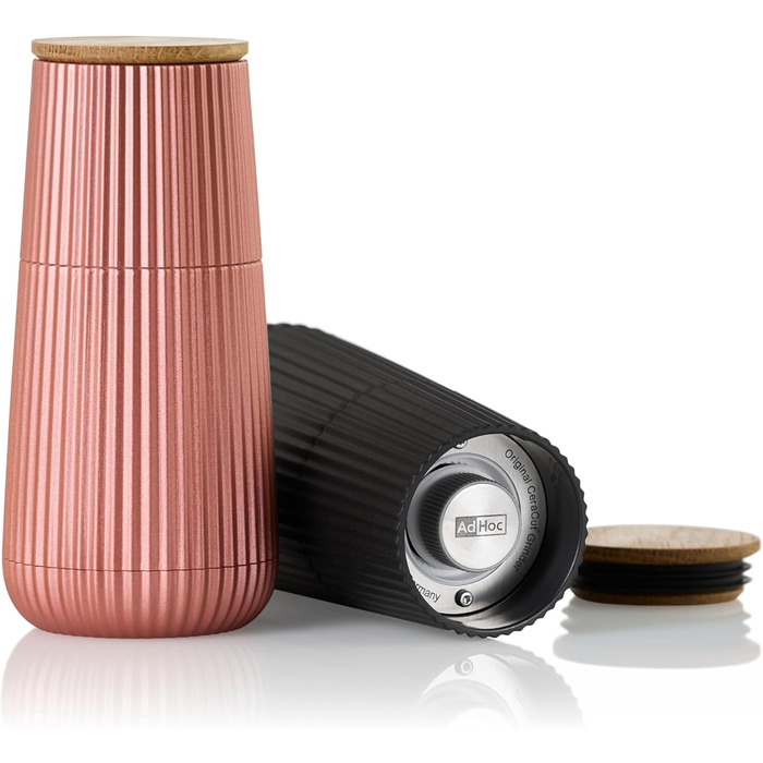 Набір для перцю та солі AdHoc MP155 Scape з керамічним млинком CeraCut®, регулювання помелу, темно-зелений та світло-зелений, у подарунковій упаковці