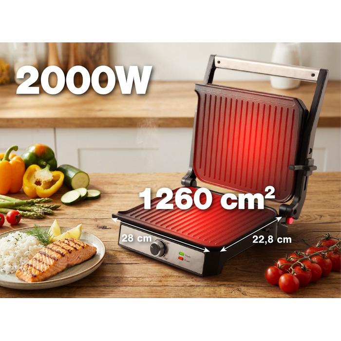 Електричний гриль-тостер розкладний Eldom GK200, 2000 Вт