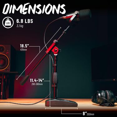 Мікрофонний стійка Gator Frameworks для бас-бочки та підсилювача з однією штангою (GFW-MIC-0851) з ваговою основою