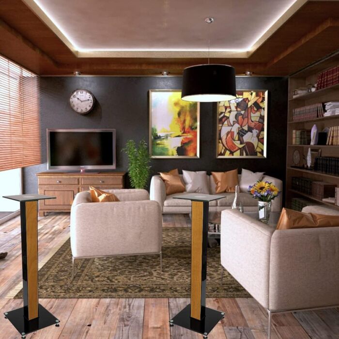 Ексклюзивні підставки для колонок BS03 чорного глянцю з декоративною вставкою Erle