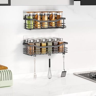 Набір душових корзин з полицями та гачками Orimade (3 шт., чорний) - нержавіюча сталь SUS304, без свердління