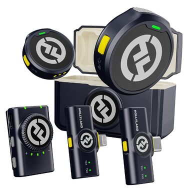 Hollyland Lark M2 Бездротовий петличний мікрофон для iPhone 17/16/15 та Android, 300м радіус дії, Hi-Fi звук, 30 годин роботи від акумулятора, комбі-версія