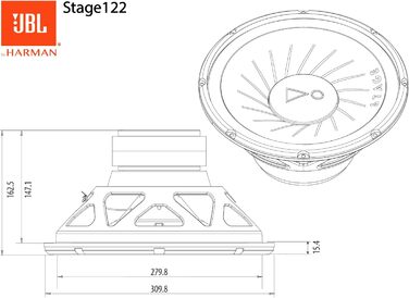 Сабвуфер JBL Stage 82 20 см, 800 Вт, чорний, для авто