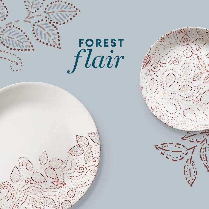 Набір посуду Corelle Leaf Stitch на 4 особи, червоний, 12 предметів
