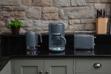 Russell Hobbs Toaster [for 2 slices] Inspire Grey with high-quality glossy finish (extra wide toast slots, including bagel attachment, 6 browning levels + defrost & reheat function) 24373-56