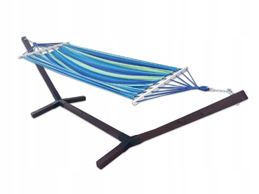 Гамак з стійкою Comfort Zone, коричневий, навантаження до 200 кг, 330 x 150 см